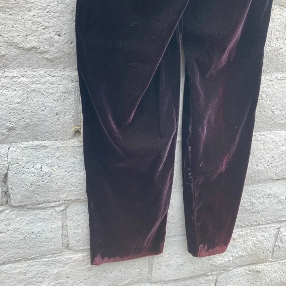 Vintage Wine Velvet Trousers - Picture 7 of 8